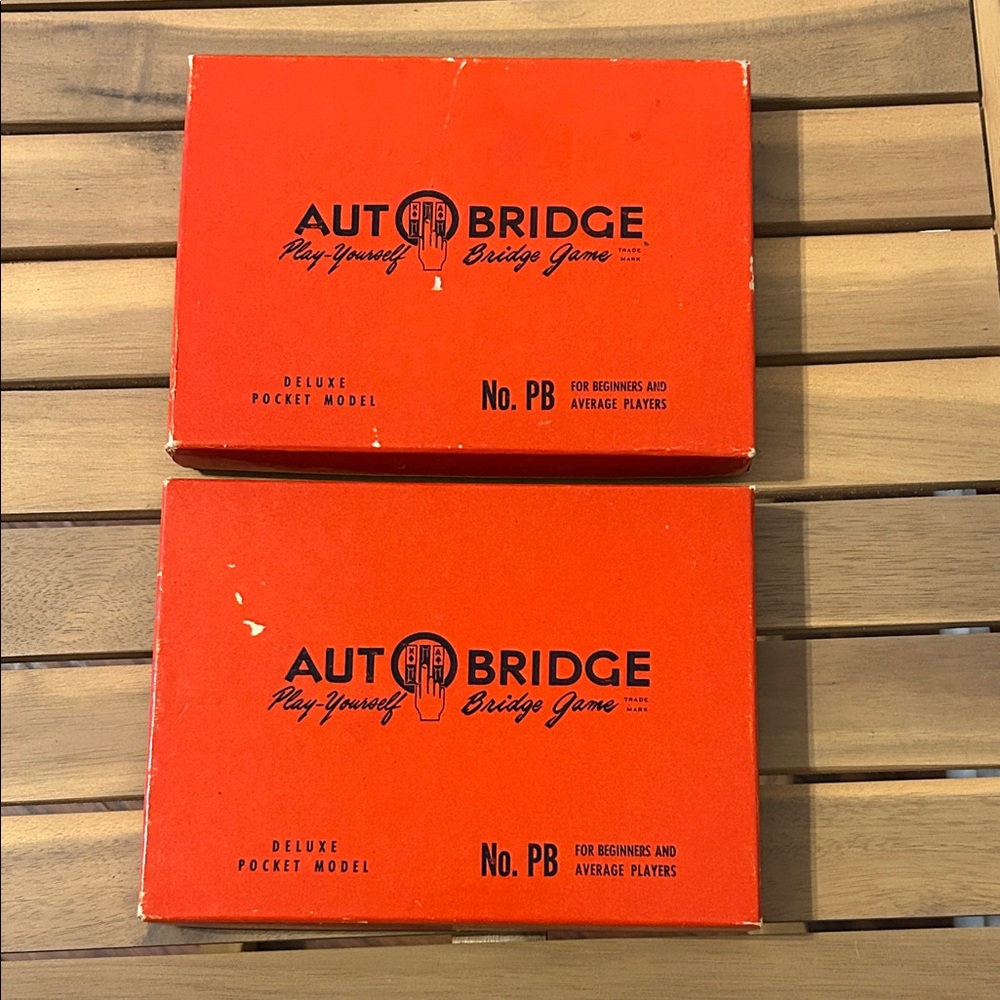 Set of two Auto Bridge play yourself game. Pocket model.